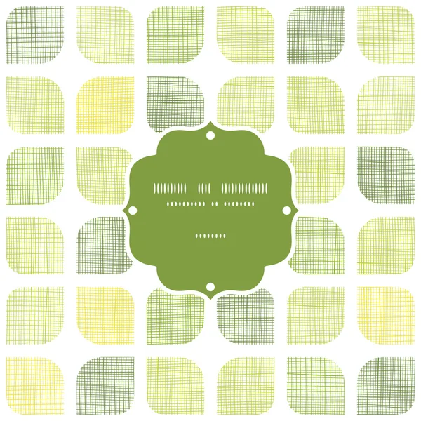 Textil abstracto verde redondeado cuadrados marco sin costuras patrón fondo — Archivo Imágenes Vectoriales