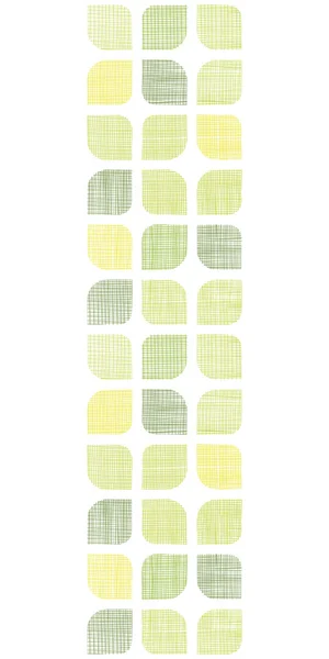 Abstracte textiel groene afgerond pleinen verticale naadloze patroon achtergrond — Stockvector