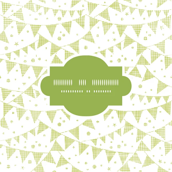 Green Textile Party Bunting Frame Seamless Pattern Background — Stock Vector