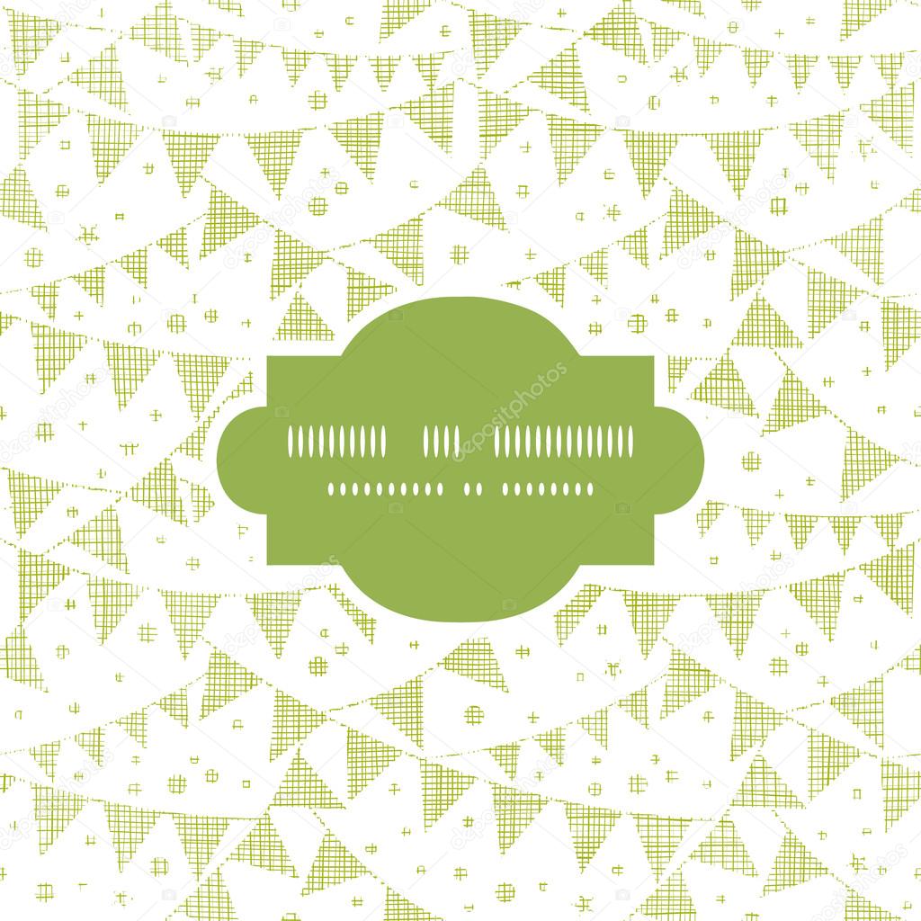Green Textile Party Bunting Frame Seamless Pattern Background
