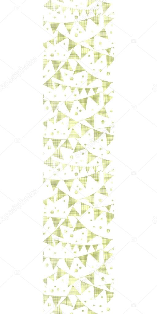 Green Textile Party Bunting Vertical Seamless Pattern Background
