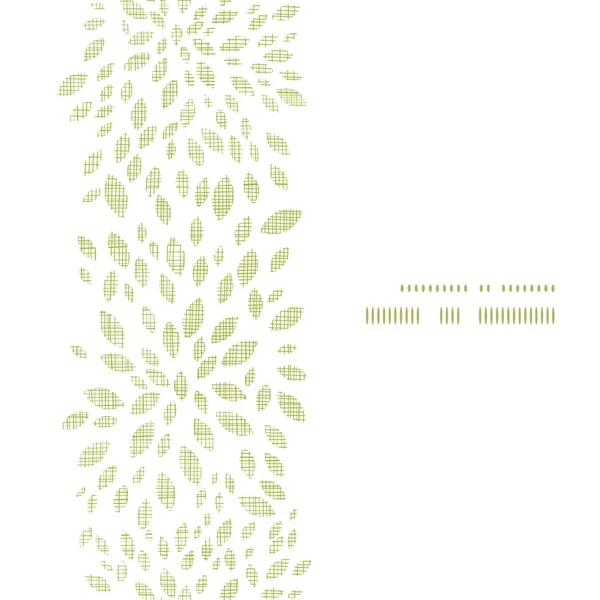 Vector green leaves explosion textile texture vertical frame seamless pattern background — Stock Vector