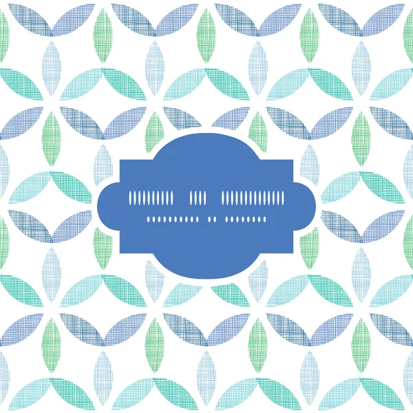 Textil abstracto azul verde hojas marco sin costura patrón de fondo — Vector de stock