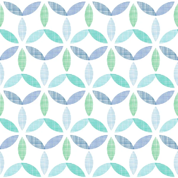 Abstract textile blue green leaves seamless pattern background — Stock Vector