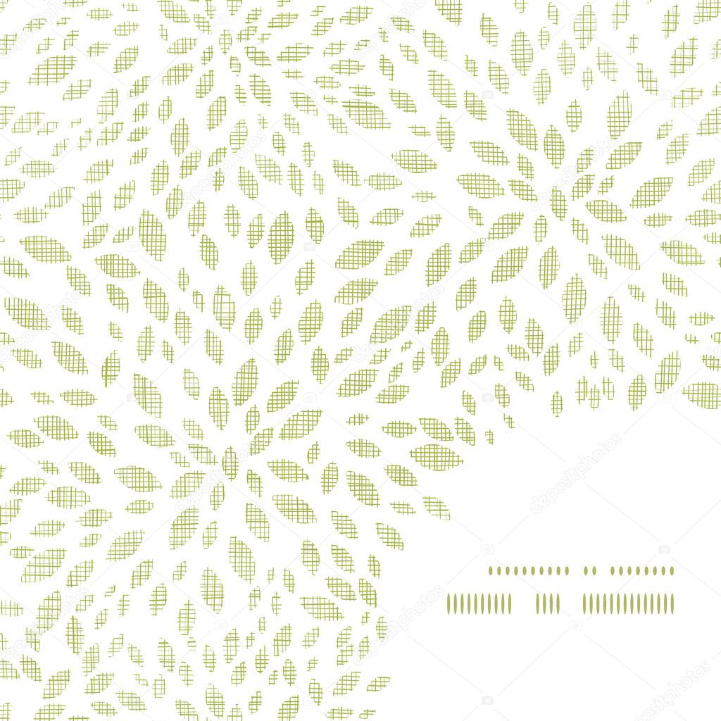 Vector green leaves explosion textile texture frame corner pattern background