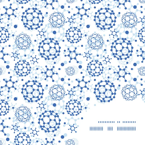 Vector blue molecules texture frame frame corner pattern background — стоковый вектор