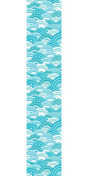 Vector abstract blue waves vertical border seamless pattern background — Stock Vector