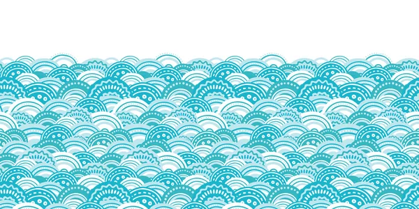 Vector abstracto ondas azules borde horizontal sin costuras patrón de fondo — Vector de stock