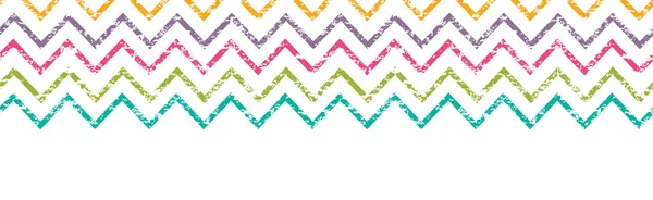 Bunte Grunge Chevron horizontal Rand nahtlose Muster Hintergrund — Stockvektor