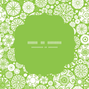 Vector abstract green and white circles circle frame seamless pattern background clipart