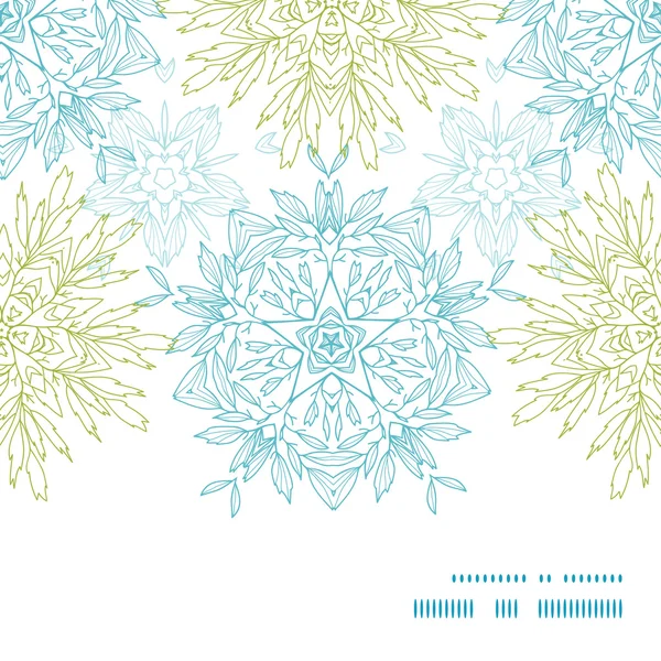 Vector abstracto plantas mandalas marco horizontal sin costuras patrón de fondo — Vector de stock