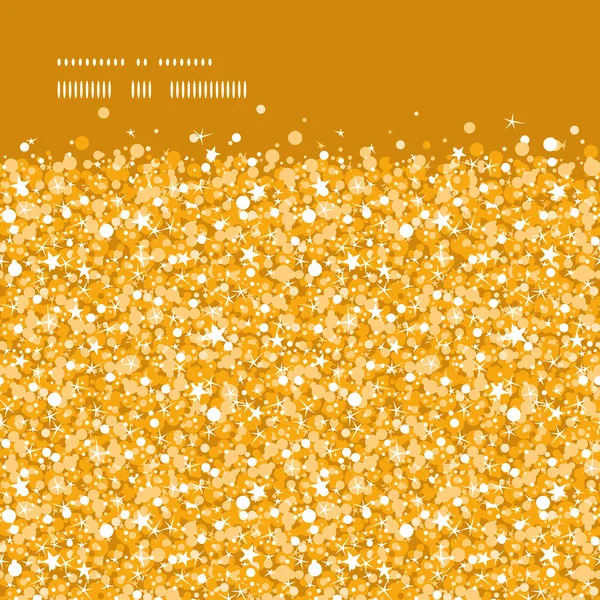 Vector golden shiny glitter texture horizontal frame seamless pattern background — Stock Vector