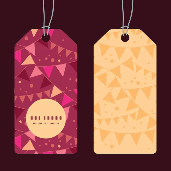 Drapeaux de Noël vectoriels décorations verticales cadre rond tags ensemble — Image vectorielle