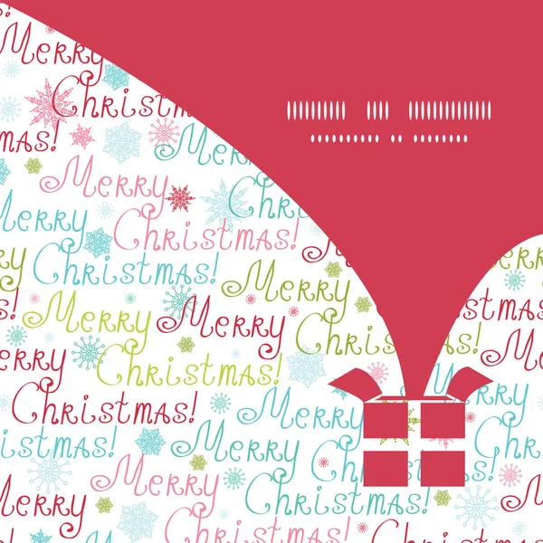 Vector merry christmas tekst geschenk vak silhouet patroon frame kaartsjabloon — Stockvector