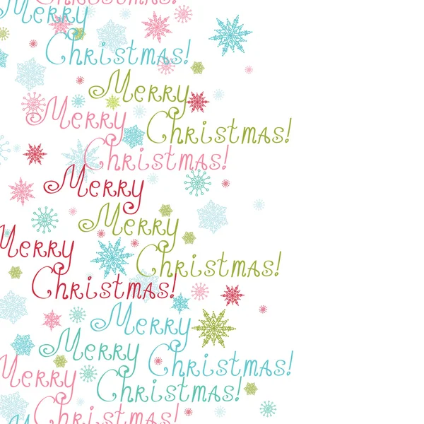 Vector merry christmas text vertical frame seamless pattern background — Stock Vector