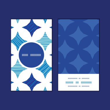 Vektör mavi mermer fayans dikey çerçeve desen kartvizit set yuvarlak