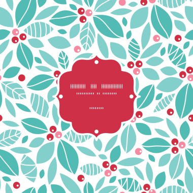 Vektör Noel holly Karpuzu çerçeve Dikişsiz desen arka plan