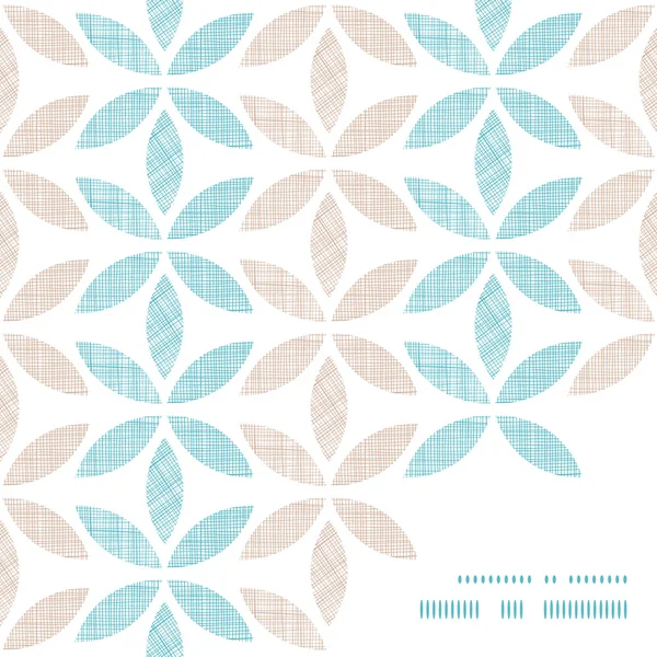 Vector abstracto textil hojas rayas marco esquina patrón fondo — Vector de stock