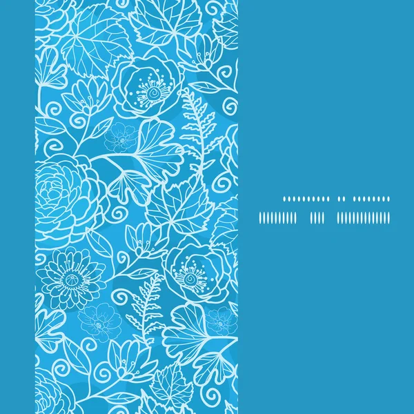 Vecteur bleu champ floral texture verticale cadre sans couture motif arrière-plan — Image vectorielle