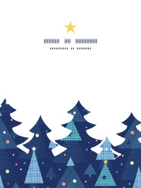 Vektör soyut tatil Noel ağaçlar yılbaşı ağacı siluet desen çerçeve kartı şablonu