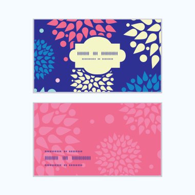 Vektör renkli patlamaları yatay çerçeve desen kartvizit set