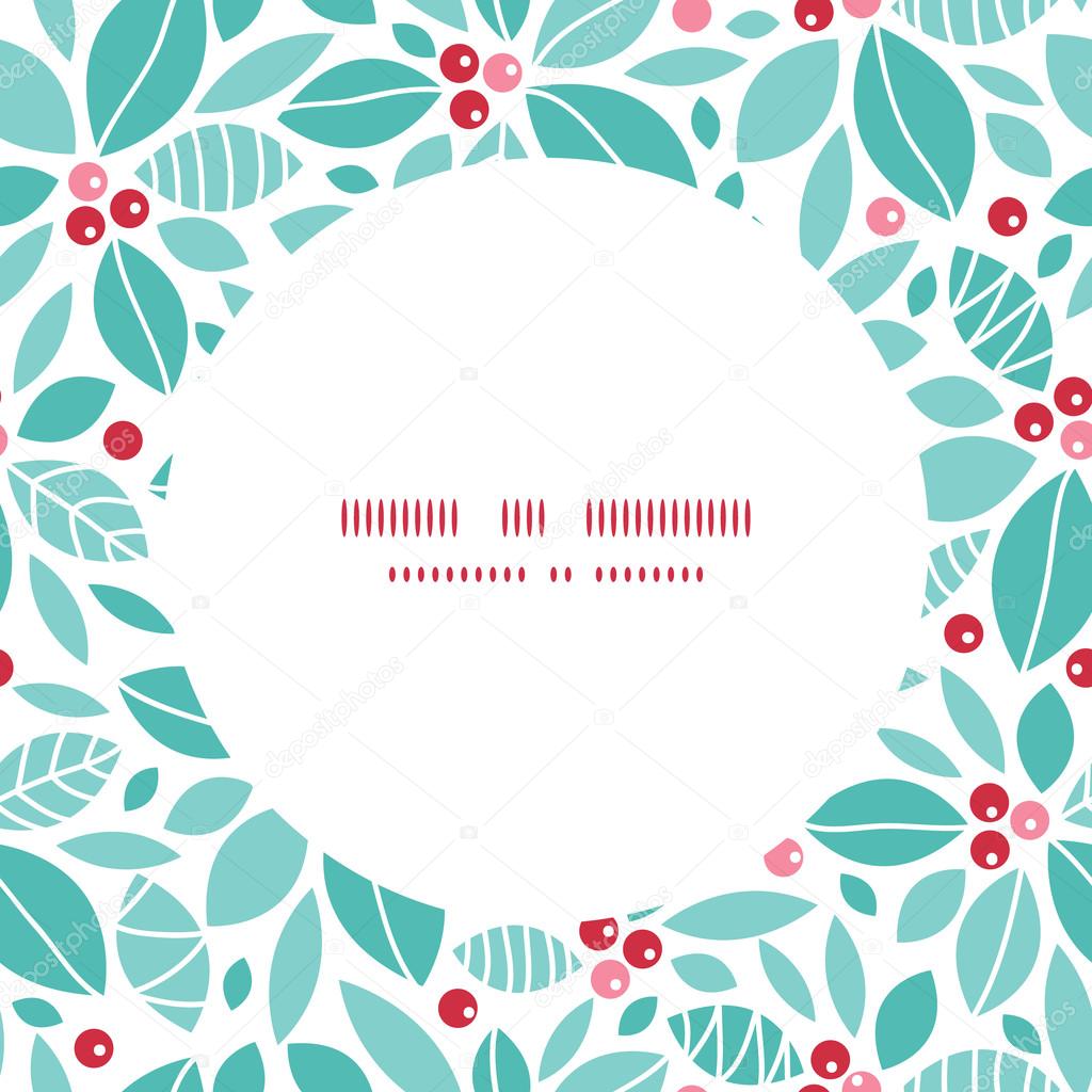 Vector christmas holly berries frame seamless pattern background