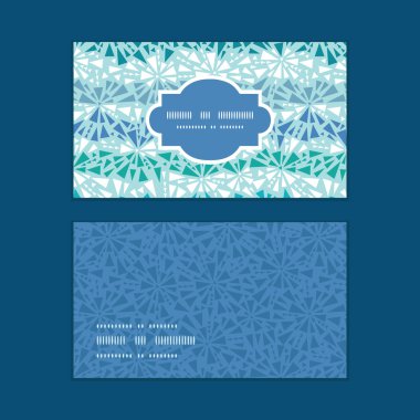 Vektör soyut buz portaldan doku yatay çerçeve desen kartvizit seti