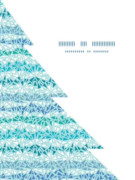 Vektorové abstraktní ledové krystaly textury vánoční strom silueta vzorem rám kartu šablona — Stockový vektor