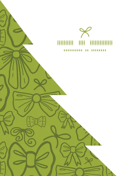 Vector groene buigt kerstboom silhouet patroon frame kaartsjabloon — Stockvector