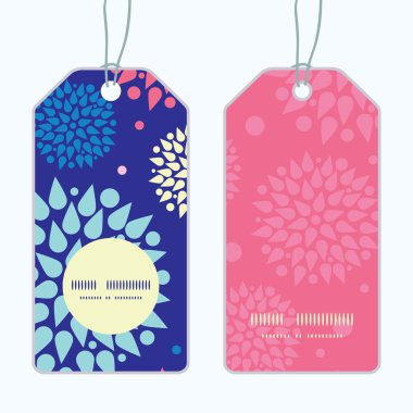 Vektör renkli dikey yuvarlak kare desen Etiketler kümesi patlamaları