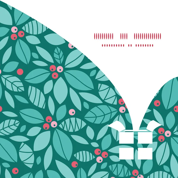Modèle vectoriel de carte de cadre de modèle de silhouette de boîte cadeau de Noël de baies de houx de Noël — Image vectorielle