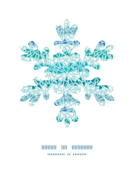 Vector abstract ice chrystals texture Christmas snowflake silhouette pattern frame card template — Stock Vector