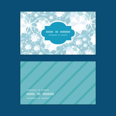 Vektör parlak elmas yatay çerçeve desen kartvizit set