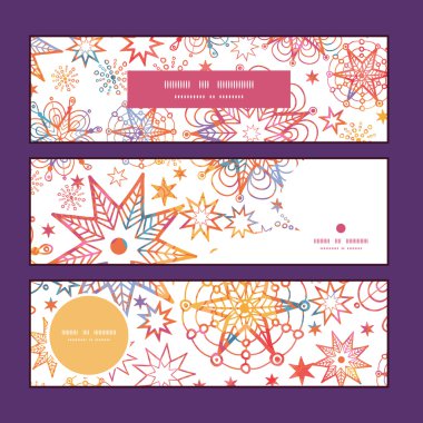 Vektör Noel yıldız yatay afiş kümesi desen arka plan dokulu