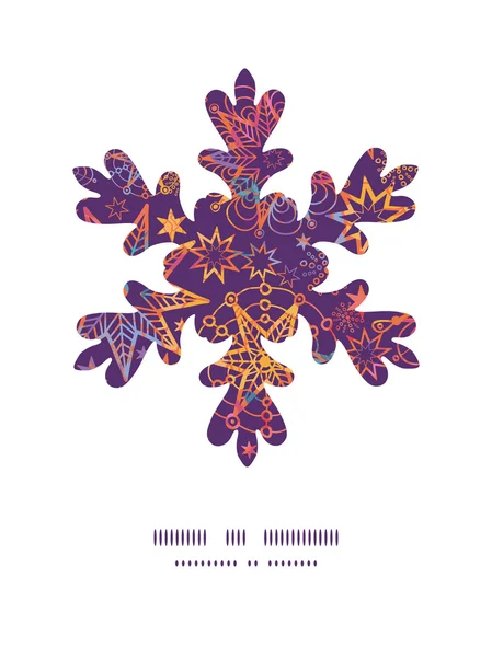 Vector texturizado Navidad estrellas Navidad copo de nieve silueta patrón marco tarjeta plantilla — Archivo Imágenes Vectoriales