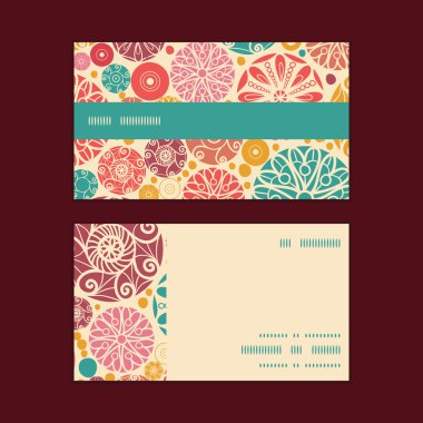 Vector abstract decorative circles horizontal stripe frame pattern business cards set clipart