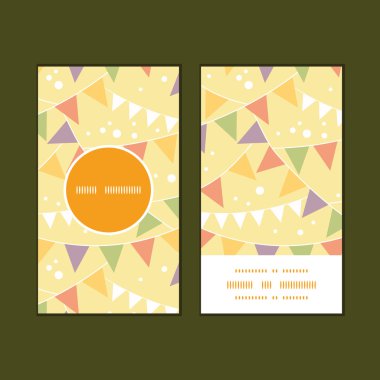 Vektör parti süslemeleri dikey kiraz kuşu kare desen kartvizit set yuvarlak