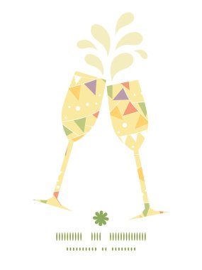 Vector party decorations bunting toasting wine glasses silhouettes pattern frame vector Vector party decorations bunting toasting wine glasses silhouettes pattern frame vector