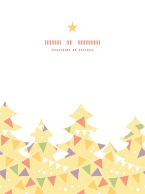 Vektör parti süslemeleri Noel ağacı siluet desen çerçeve kartı şablonu kiraz kuşu