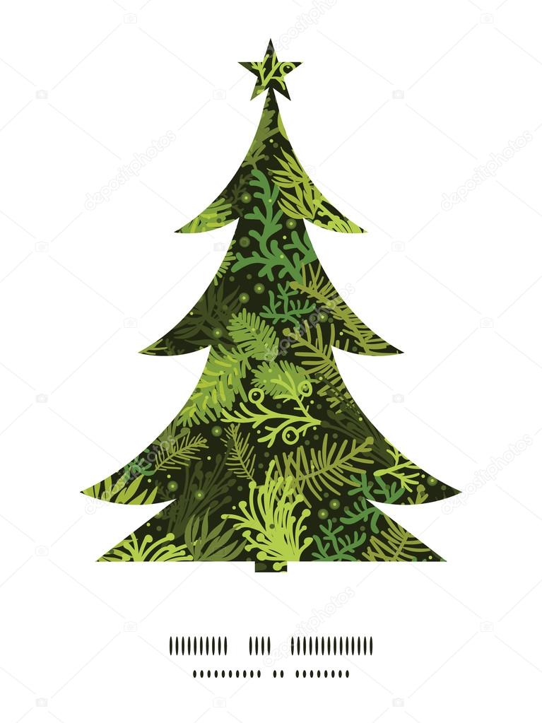 Vector evergreen christmas tree Christmas tree silhouette pattern frame card template