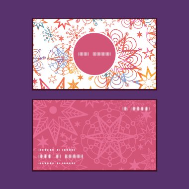 Vektör Noel yıldız çerçeve desen kartvizit set dikey dokulu