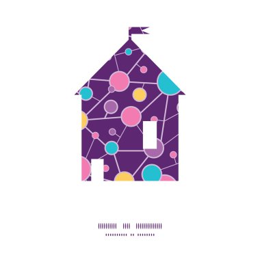 Vektör moleküler yapısı ev siluet tasarlamak çerçeve