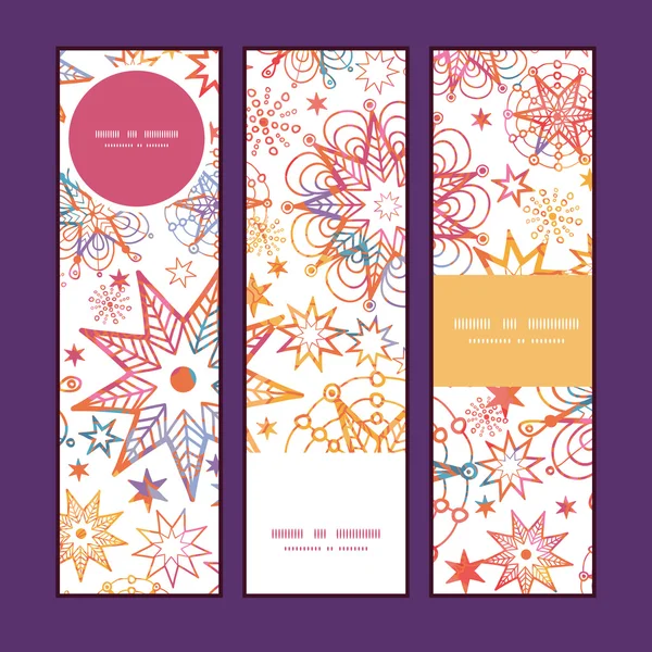 Vetor texturizado Natal estrelas vertical banners set padrão fundo — Vetor de Stock