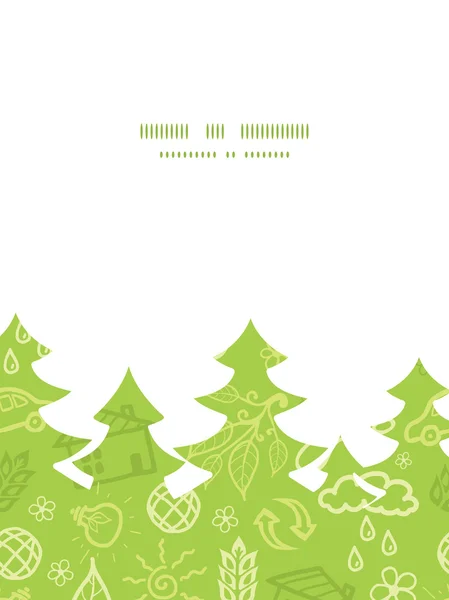 矢量环保圣诞树轮廓模式框架卡模板 — 图库矢量图片