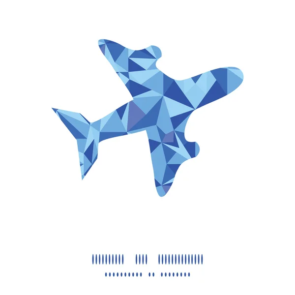 Vector blå triangel textur flygplan silhouette mönster ram — Stock vektor