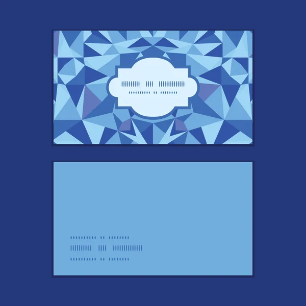 Набор визитных карточек с текстурой векторного синего треугольника — стоковый вектор