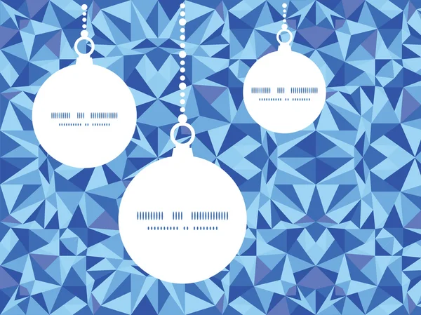 Vector blå triangel textur Christmas Ornament silhuetter mönster ram adresskortsmallen — Stock vektor