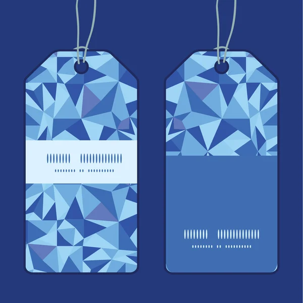 Vecteur bleu triangle texture verticale bande cadre motif tags ensemble — Image vectorielle