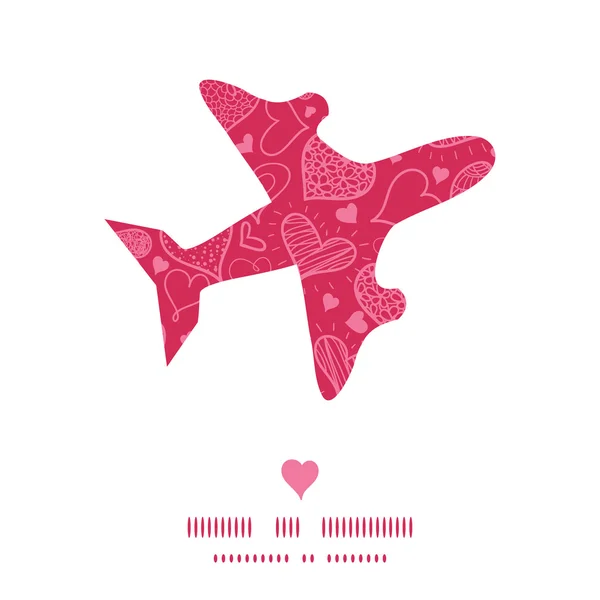 Vector doodle hjärtan hjärtat silhouette mönster ram — Stock vektor