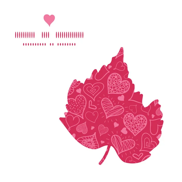 Coeurs vectoriels doodle coeur silhouette cadre motif — Image vectorielle